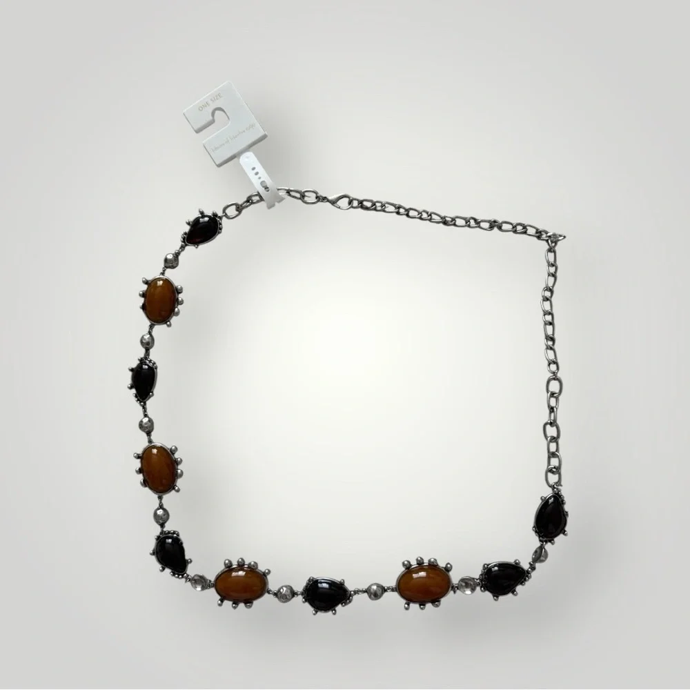 House of Harlow stone chain belt